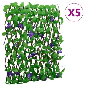  treillis de lierre artificiel extensible 5 pcs vert 180x70 cm